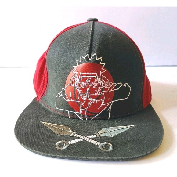 Naruto Shippuden Hat Kunai Embroidered Snapback - Picture 1 of 7